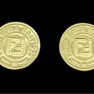 Fendi Gold Medallion Earrings